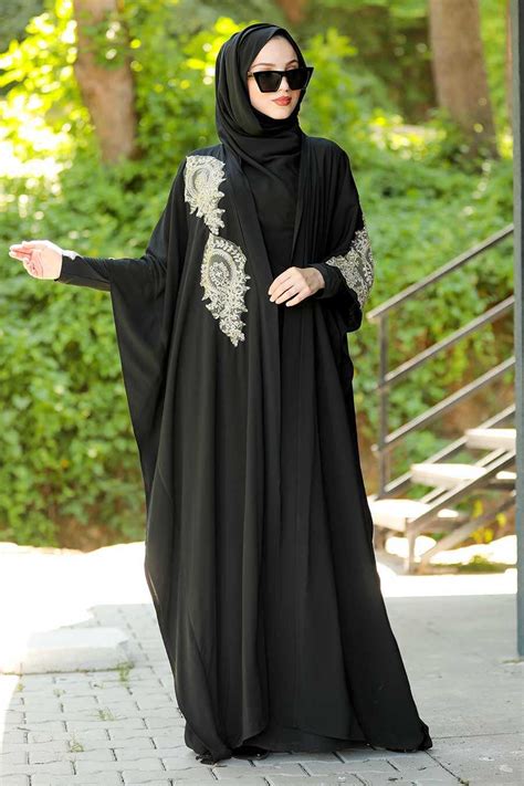 Black Hijab Abaya 9183S - Neva-style.com