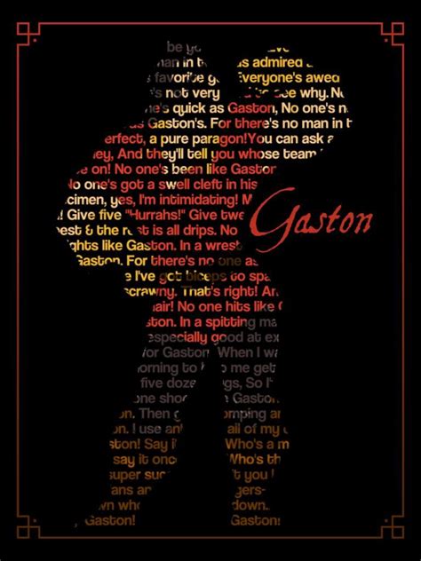 Filler card - Gaston with lyrics - 3x4 | Autograph book disney, Disney project life, Disney print