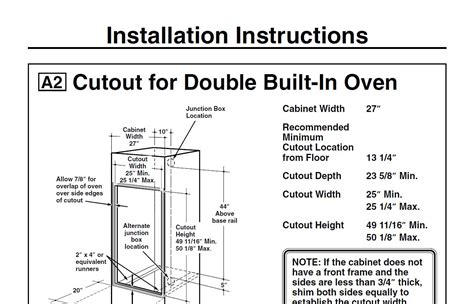 Double Wall Oven: Double Wall Oven Measurements