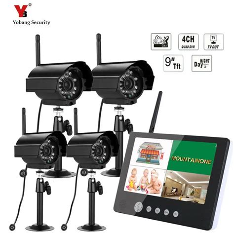 9" TFT LCD DVR Monitor 2.4GHz Digital Wireless 4CH CCTV DVR Security ...