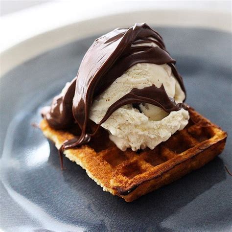Waffles With Ice Cream And Chocolate Hazelnut Spread Recipe | The Feedfeed