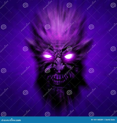 Creepy Zombie Face Cover. 3D Illustration. Stock Illustration ...