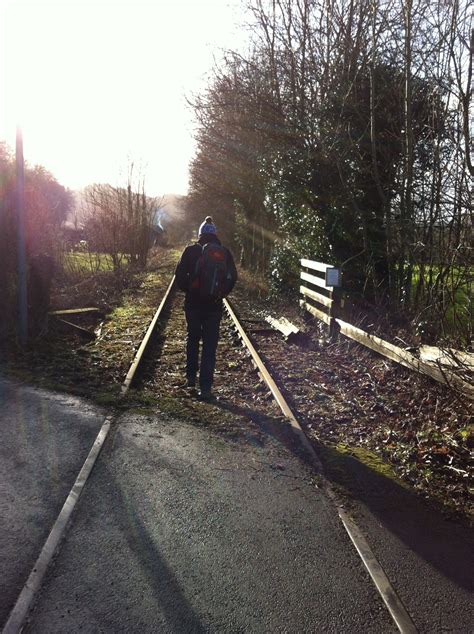 Free Images : man, walking, track, railway, road, bicycle, alone, train ...