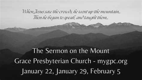 The Sermon on the Mount – Grace Presbyterian Church