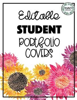 EDITABLE Student Portfolio Covers S2 by Misdom's Wisdom | TpT