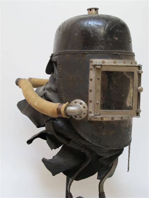 Fireman's Smoke Helmet by Siebe Gorman & Co early helmet of leather ...