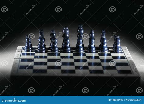 Black Chess Pieces on the Game Board.strategy Concept Stock Image - Image of competition ...