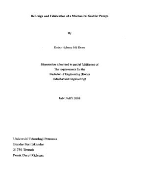 Fillable Online Redesign and Fabrication of a Mechanical Seal for Pumps Fax Email Print - pdfFiller