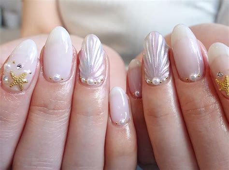 Mermaid shell nails: The latest nail art trend making waves | Shell nails, Nail art summer ...