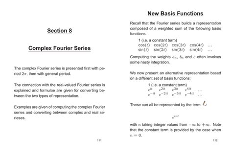 Section 8 Complex Fourier Series New Basis Functions