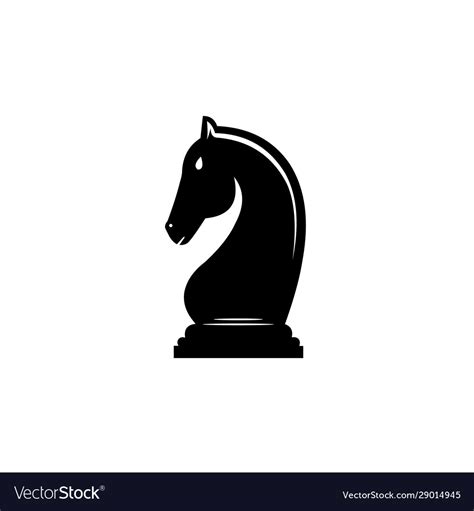 Silhouette chess knight piece logo Royalty Free Vector Image