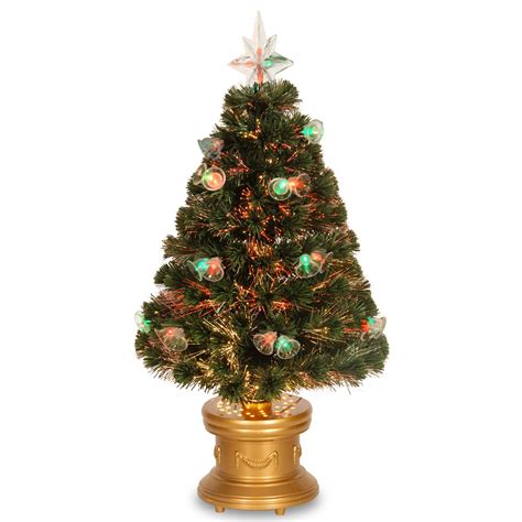 National Tree Company | 36 inch Fiber Optic Fireworks Tree with Double Bells & Gold Base | SZFX7 ...