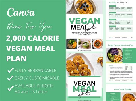 7-day Vegan Meal Plan Template With Healthy and Delicious - Etsy