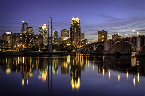 Fondos de Pantalla EE.UU. Casa Ríos Puentes Minneapolis Noche Ciudades ...