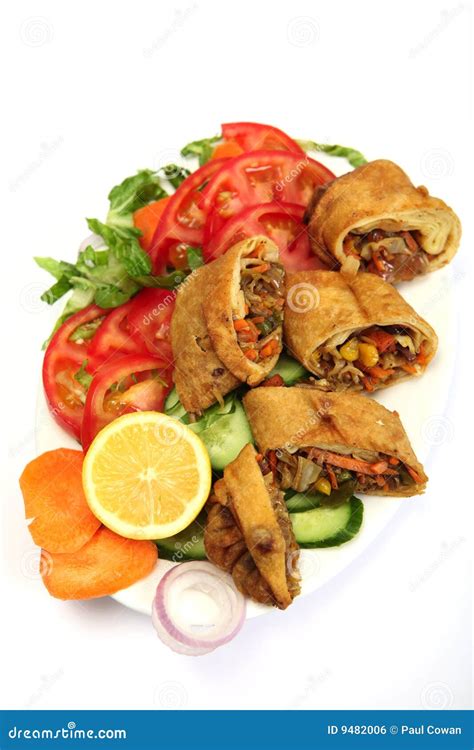 Chinese Style Vegetable Spring Rolls Stock Photo - Image of spring, carrot: 9482006