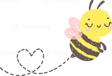 Cute buzzing bee flying cartoon 35041685 PNG
