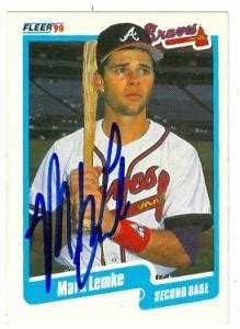 Mark Lemke autographed Baseball Card (Atlanta Braves) 1990 Fleer #587