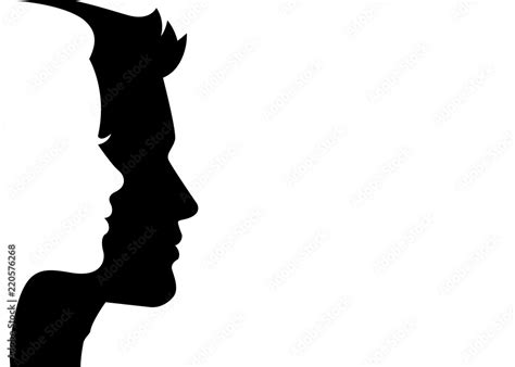 Man and woman silhouette face on face – stock vector Stock Vector | Adobe Stock