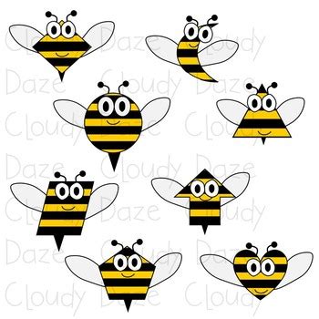 Bee Shapes Clip Art by Cloudy Daze | Teachers Pay Teachers