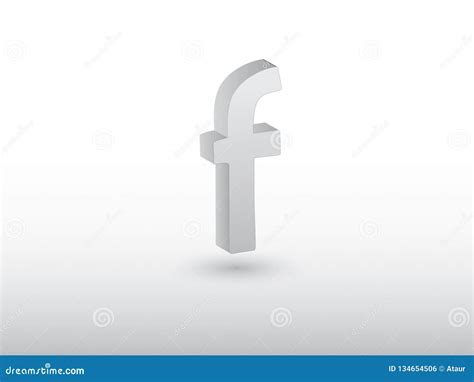 Facebook Vector Icon Illustration Using Gray or Black Color on White ...