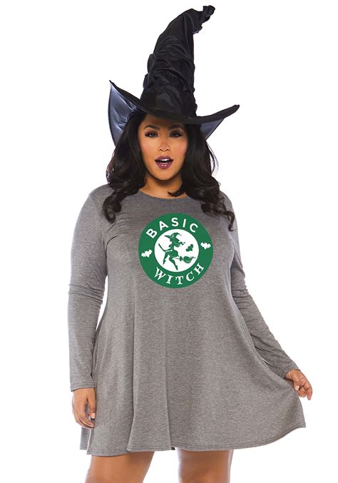 Plus Size Women's Basic Witch Jersey Dress Costume 1X/2X 3X/4X