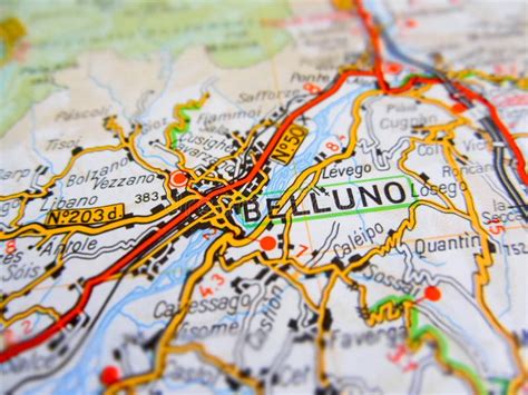 Belluno City Over Road Map Italy Stock Photos - Free & Royalty-Free ...