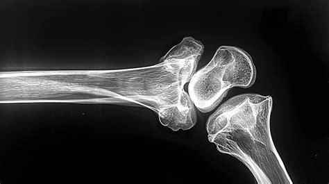 A Film X Ray Of Left Knee Lateral View Shown Fracture Of Knee Cap Patella Bone Background, Bone ...