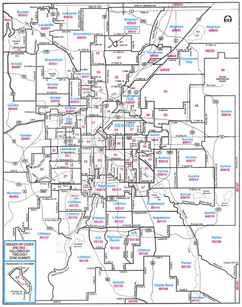 Denver, Colorado Zip Codes Map See map details From www.rockymtnhome ...