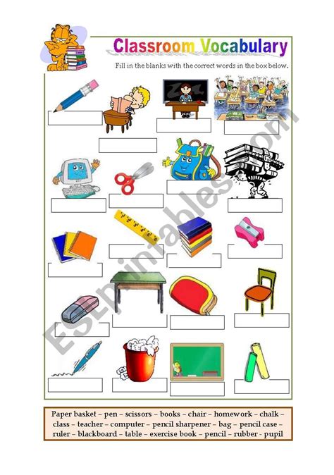 Classroom Vocabulary - ESL worksheet by hekateros