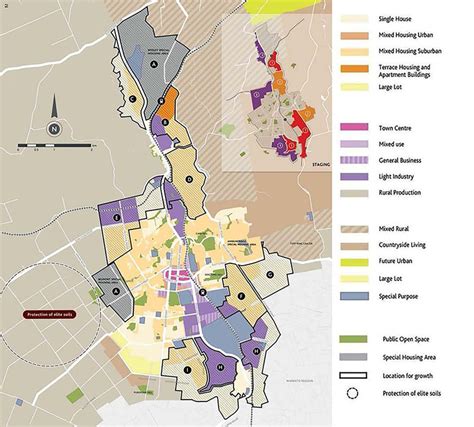 Map of Pukekohe and its proposed land uses (Auckland Council ...