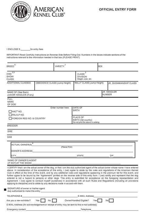 How to Complete an AKC Dog Show Entry Form – American Kennel Club