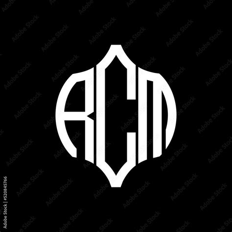 RCM letter logo. RCM best black background vector image. RCM Monogram logo design for ...