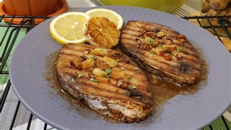 King Fish Steak With Lemon Garlic Butter Recipe