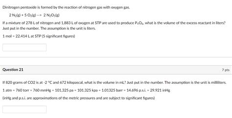 Solved Dinitrogen pentoxide is formed by the reaction of | Chegg.com