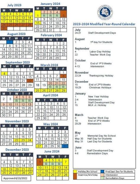 Modified Calendar | Union County Schools