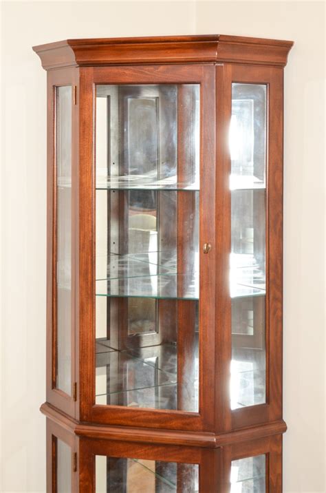 Contemporary Lighted Corner Curio Cabinet | EBTH