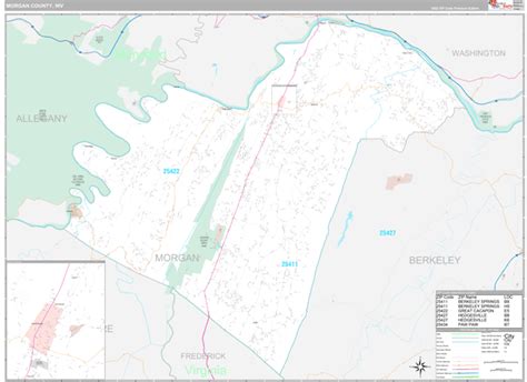 Morgan County, WV Wall Map Premium Style by MarketMAPS - MapSales