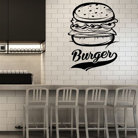 Vinyl Wall Decal Burger Fast Food Restaurant Food Truck Art Stickers M ...