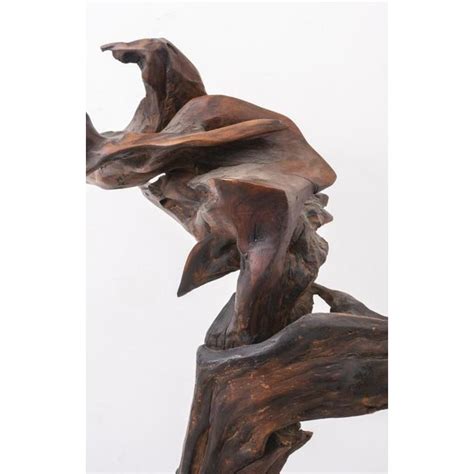 Modern Abstract Carved Redwood Sculpture | Chairish