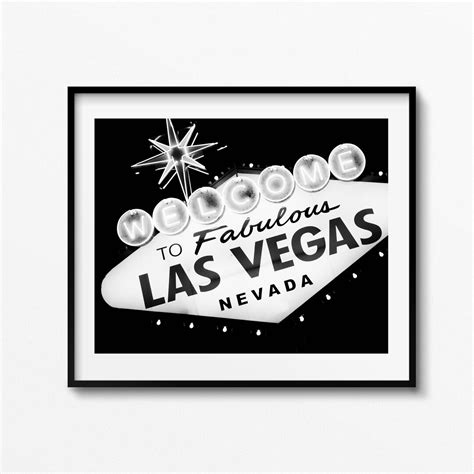 Vegas Sign Las Vegas Sign Sign Art Nevada Black and White Photography ...