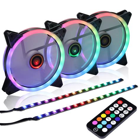 OneWatt DS Addressable RGB LED 140MM Case Fans Remote Control for PC Cases, Radiators System ...