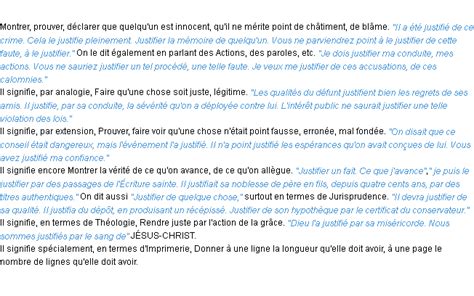 Justifier : La définition