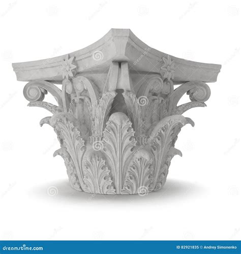 Corinthian Order Column Capital On White. 3D Illustration Stock ...