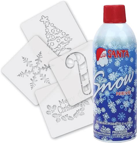 Amazon.com: Snow Spray and Christmas Stencils Kit, 13oz Spray Snow ...