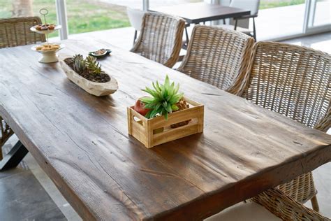Rectangular Brown Wooden Dining Table and Chairs Set · Free Stock Photo