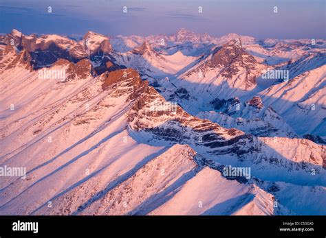 Morning aerial view of Arrigetch Peaks in the Brooks Range,Gates of the ...