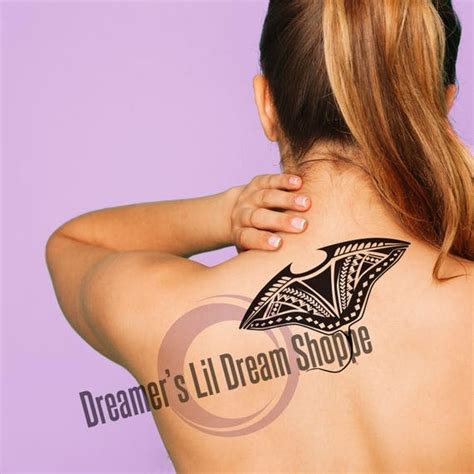 Moana’s Gramma Tala Stingray Back Temporary Tattoo in Black or Blue | Dreamer's Lil Dream Shop