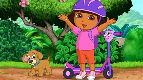 Dora & dog Perrito races on her scooter to the Big River For save Boots | Dora the Explorer ...