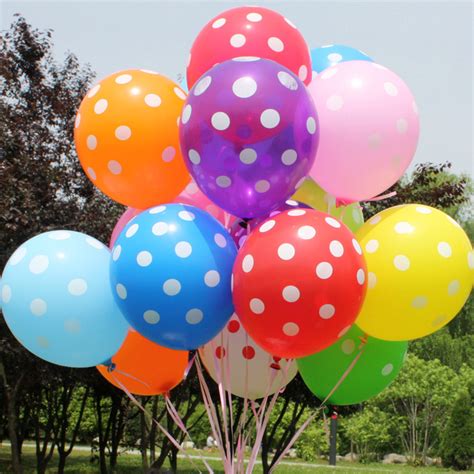 20 Pcs Pack Polka Dots Latex Balloons Mullticolor for Birthday Parties / Wedding / Baby Showers ...