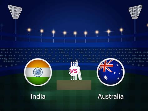 Premium Vector | India vs australia 2023 cricket world cup with schedule broadcast template design